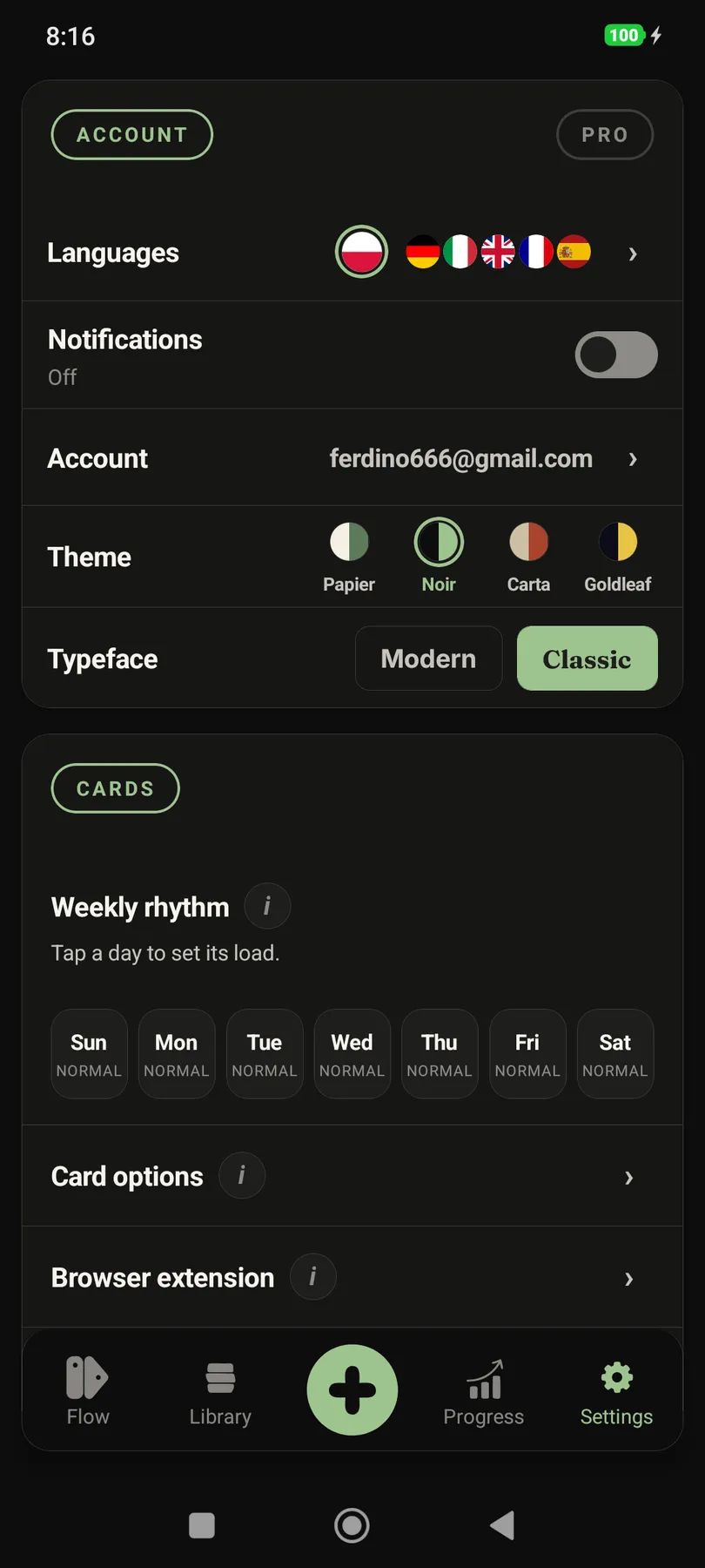 Screenshot of themes-feature-dark